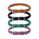 Ace Rolled Super SOFT Leather Dog Collar (Tan, Black, Green, Purple, Dark Brown)